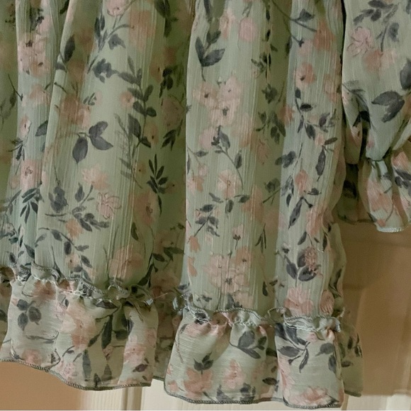 Allison & Kelly Floral Print Peasant Tiered Dress Size Medium - Picture 5 of 8